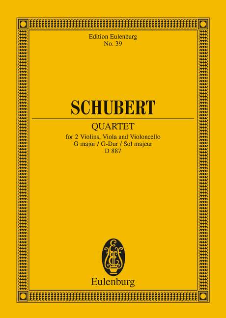 Schubert: String Quartet G major Opus 161 D 887 (Study Score) published by Eulenburg